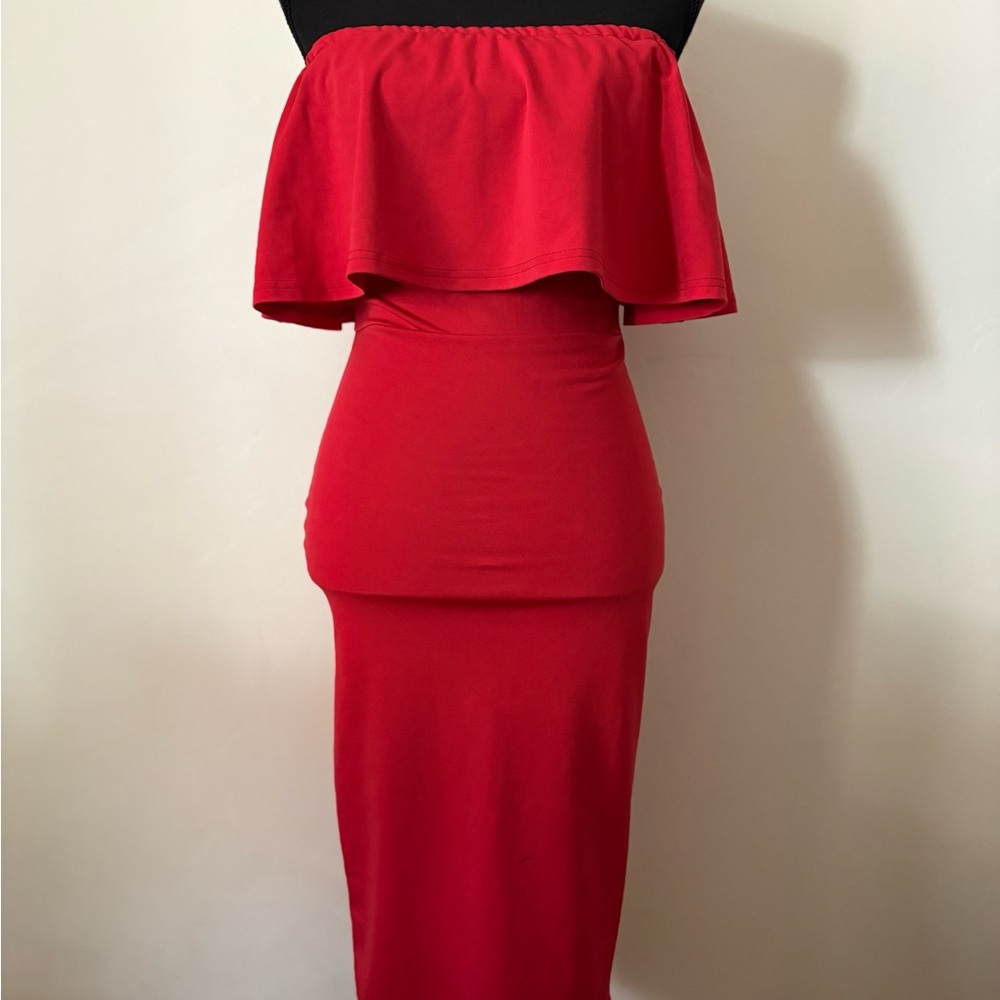 Classy Red Strapless Dress